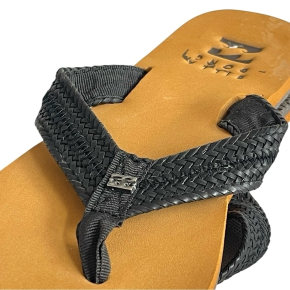 BILLABONG KAI Women’s Off Black Braided Vegan Leather Sandals Flip Flops 6.5 - Picture 5 of 8